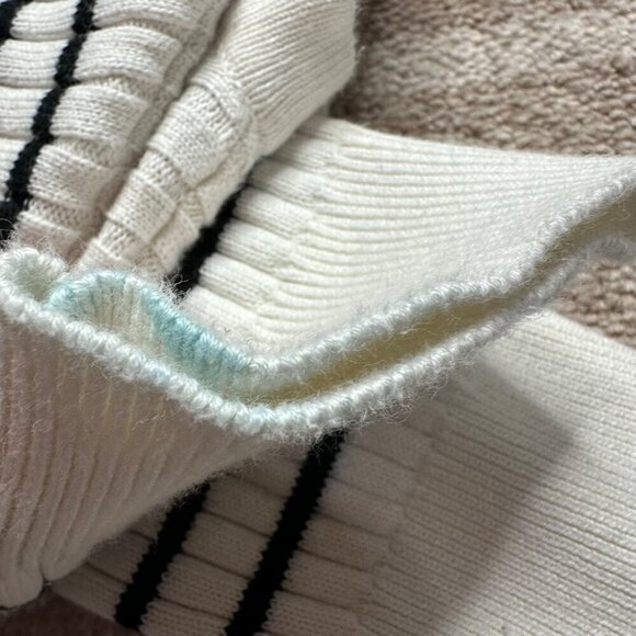 Lauren Ralph Lauren Womens Rib Knit Striped V-Neck Sweater Lock Button Size XL - Picture 5 of 11